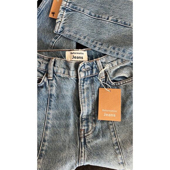 Reformation Womens Kris Relaxed Curve Seamed Jean in Montauk size 23 NWT - Picture 5 of 7
